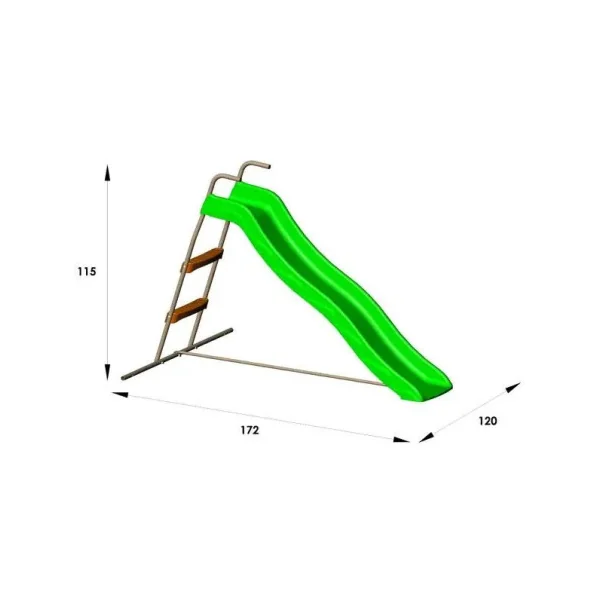 Toboggan de glisse pour enfant 1,73m Structure métallique costaud