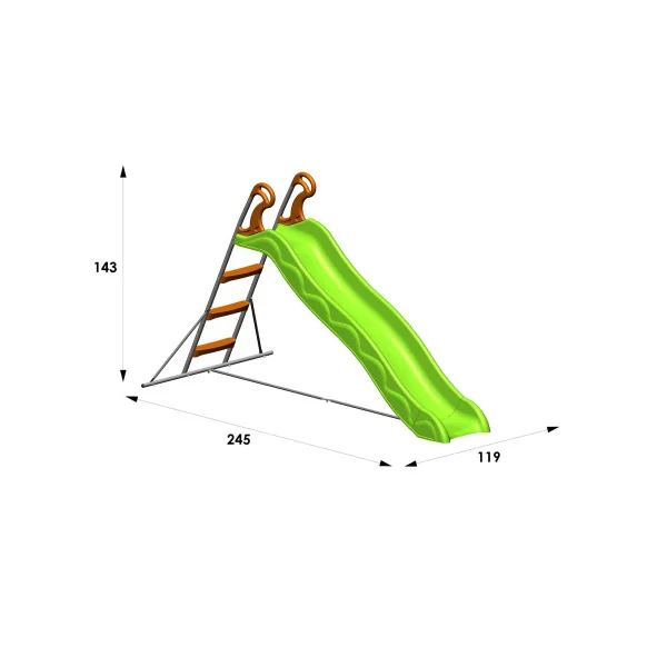 Toboggan de glisse pour enfant 2,15m Structure métallique costaud