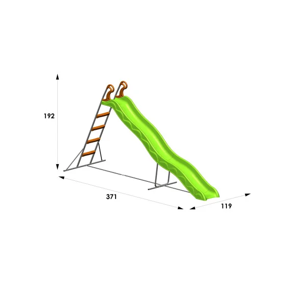 Toboggan de glisse pour enfant 3,32m GEANT Structure métallique costaud