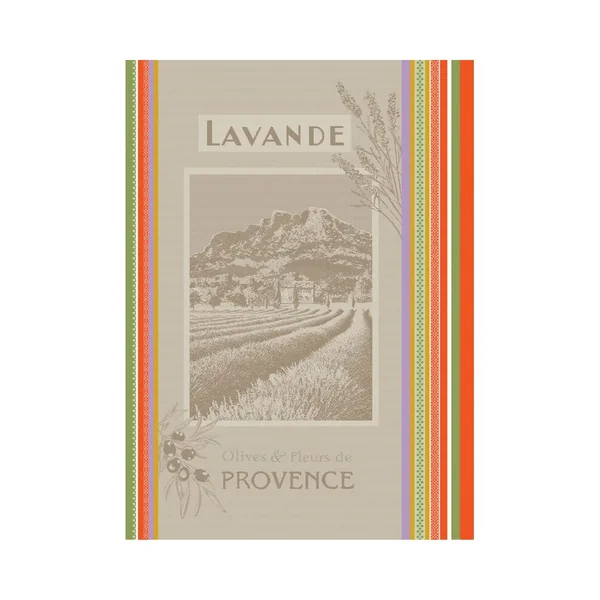 Torchon coton jacquard lavande 50x70