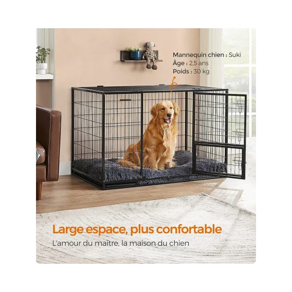 Très Grande Cage chien Cage chat avec bac récupérateur