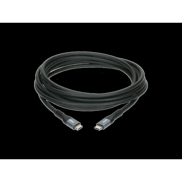 USB 3.2 Câble noir 2m, Plug C - Plug C / 20G, 100W, 4K@60Hz