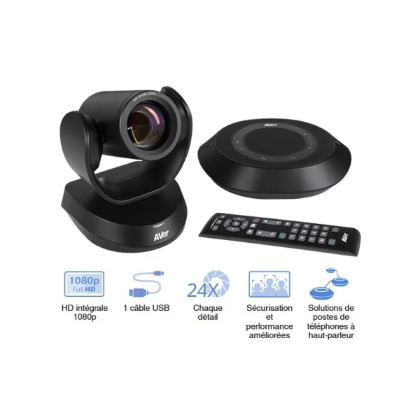 VC520PRO2 AVER Système de visio-conférence avec caméra PTZ USB VC520 Pro2 et micro, haut parleur