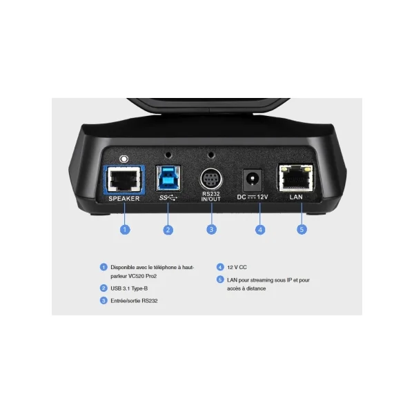 VC520PRO2 AVER Système de visio-conférence avec caméra PTZ USB VC520 Pro2 et micro, haut parleur