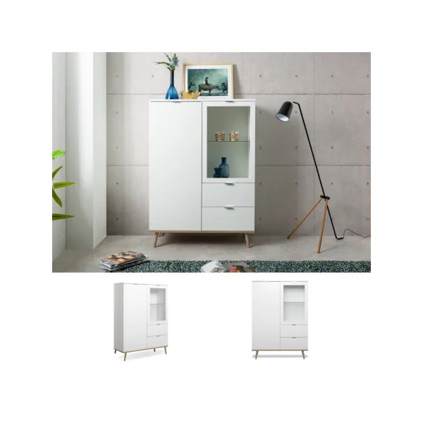 Vitrine de Salon Blanche Buffet Haut Armoire de Salon blanche