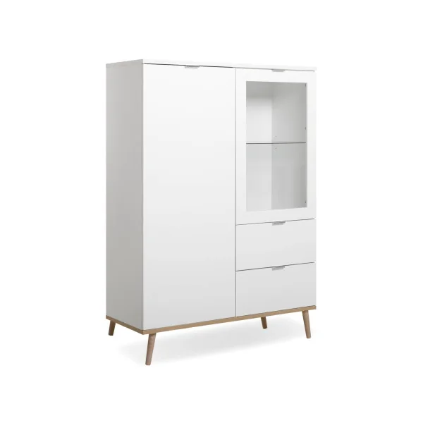 Vitrine de Salon Blanche Buffet Haut Armoire de Salon blanche