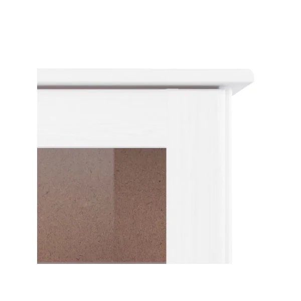Vitrine en Verre Blanche Bois de pin Massif Vaisselier de Salon Blanc