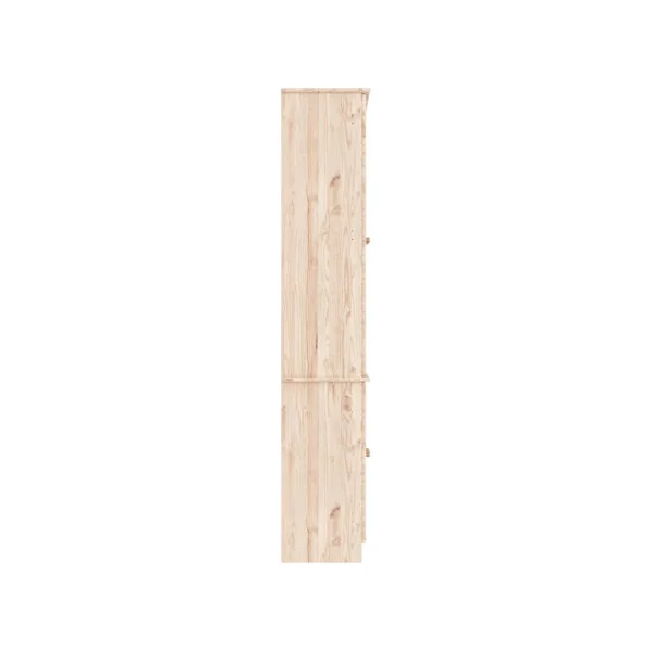 Vitrine en Verre Bois de pin Massif Vaisselier de Salon Bois Naturel