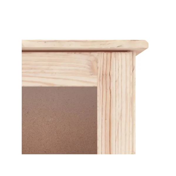 Vitrine en Verre Bois de pin Massif Vaisselier de Salon Bois Naturel