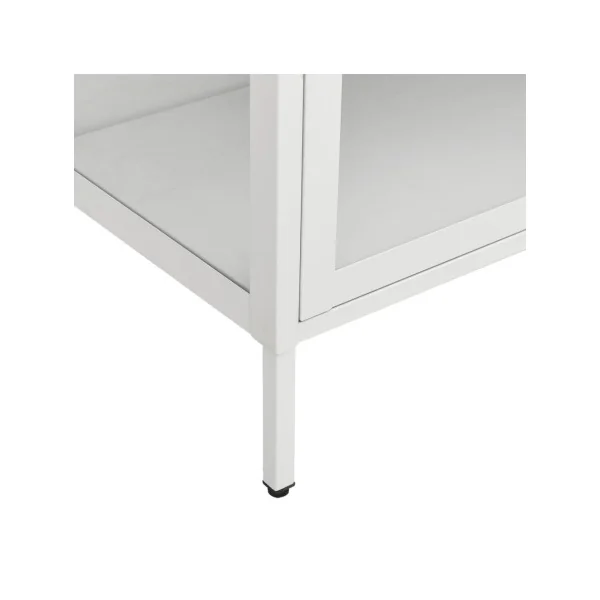 Vitrine Vaisselier Acier et Verre Trempé 4 Etagères Réglables