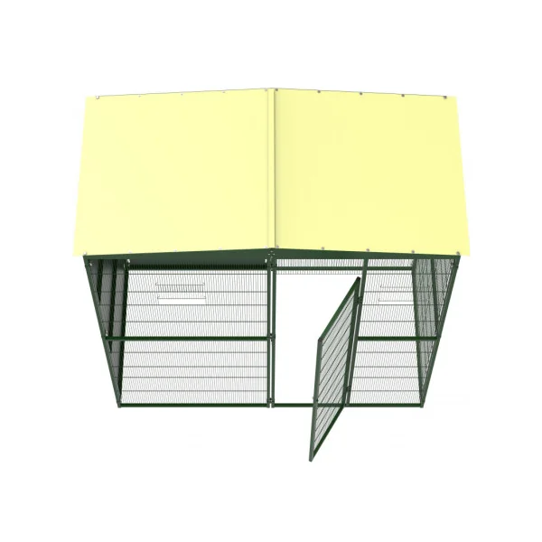 Volière 2x1x2 m avec toiture et panneaux coupe vent volière extérieure maille soudée robuste Volière jardin
