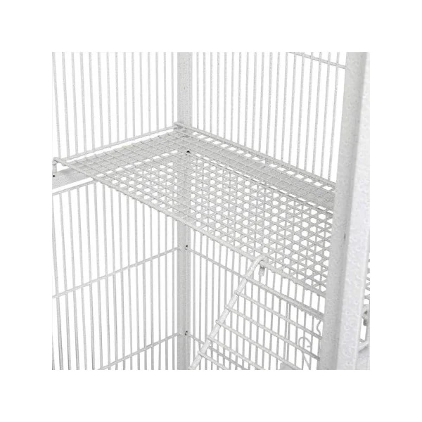 Volière blanche avec support amovible pour chinchilla furet octodon écureuil