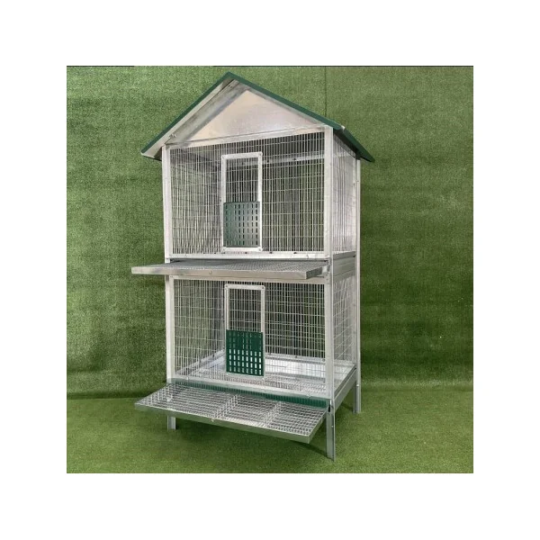 Volière Double pour perruche ondulée inséparable canari Volière extérieure 2 étages