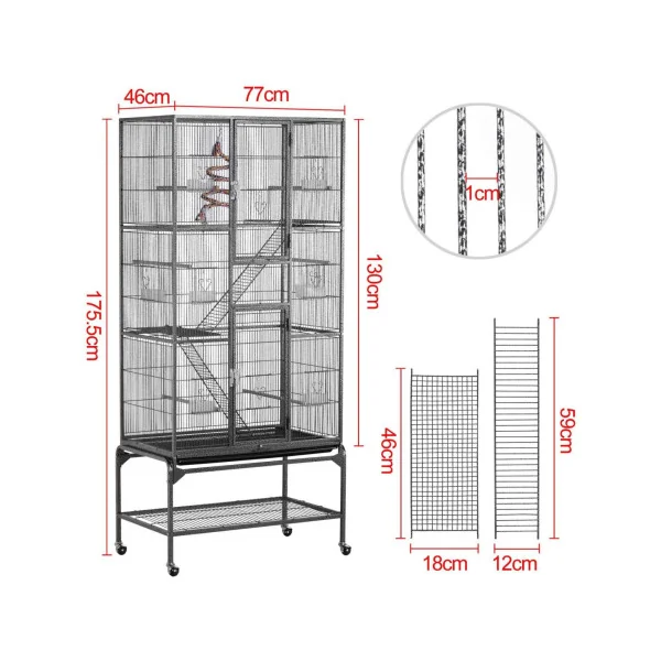 Volière rongeur avec support amovible cage chinchilla cage furet cage octodon en métal solide