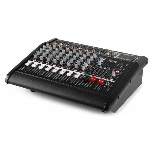Vonyx AM8A - Console de Mixage avec Amplificateur 1000 Watts, BT/MP3/USB/SD
