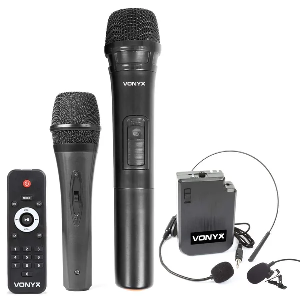 Vonyx AP1200PA - Enceinte Sono Portable avec Micros, 600W, BT/USB/SD/MP3