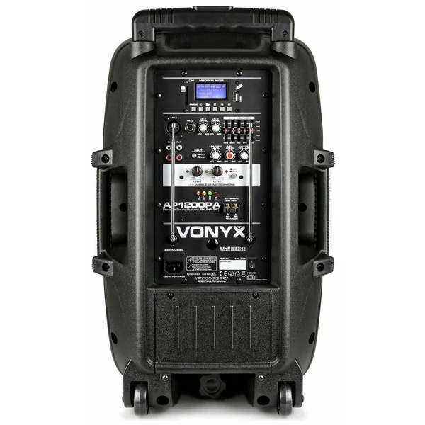 Vonyx AP1200PA - Enceinte Sono Portable avec Micros, 600W, BT/USB/SD/MP3