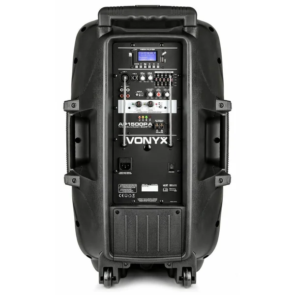Vonyx AP1500PA - Enceinte Sono Portable avec Micros, 800W, BT/USB/SD/MP3