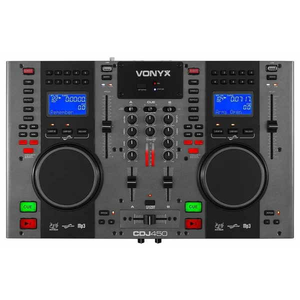 Vonyx CDJ450 - Double Lecteur CD/MP3/USB/Mixeur avec Bluetooth