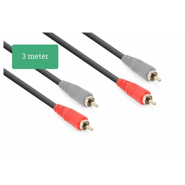 Vonyx Câble Audio Cordon 2x RCA Mâle/2x RCA Mâle - 3m