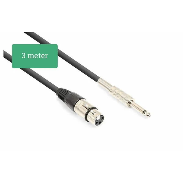 Vonyx Câble Audio Cordon XLR Femelle/Jack 6,35 Mono - 3m