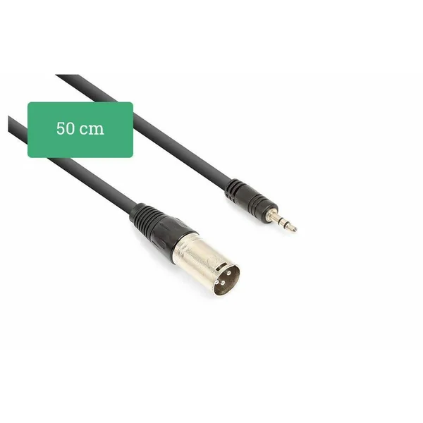 Vonyx Câble Audio Cordon XLR Mâle - Jack 3,5 Stéréo - 0,5m