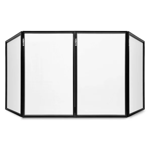 Vonyx DB2 - Façade DJ Pliable 4 Panneaux avec Sac, 280 x 120 cm, Blanc