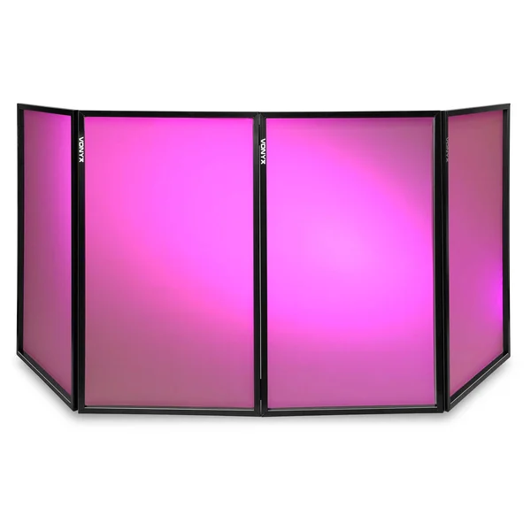 Vonyx DB2 - Façade DJ Pliable 4 Panneaux avec Sac, 280 x 120 cm, Blanc