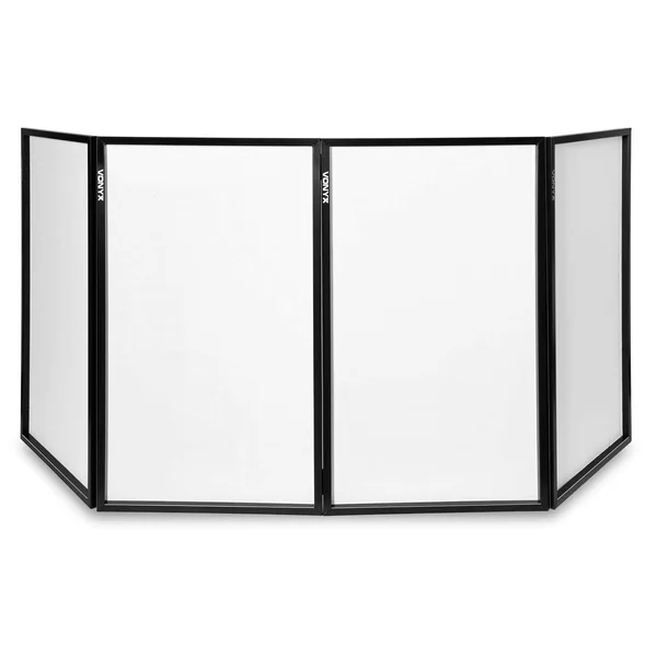 Vonyx DB2 Écran DJ Dépliable 4 Panneaux Facile à Installer Blanc - 280 x 120 cm