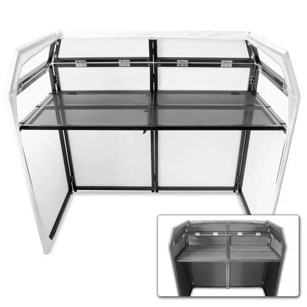 Vonyx DB3 Pro Stand DJ Dépliable 4 Panneaux avec Sacoches de Transport - 150 cm