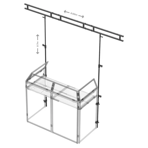 Vonyx DB3L Structure d'Éclairage pour Cabine DJ Vonyx DB3 - Avec Sacoche