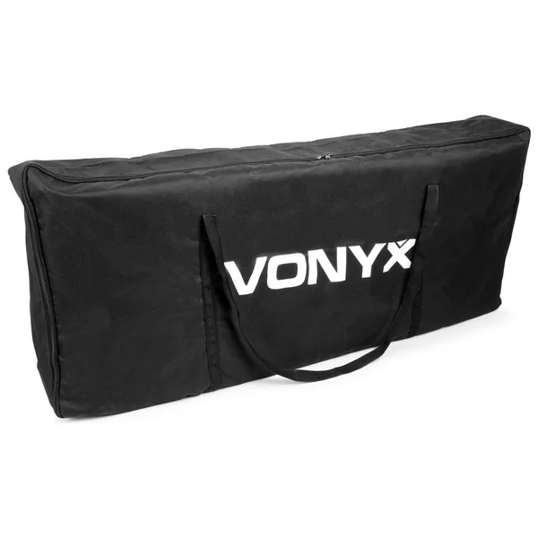 Vonyx DB4 Pro Stand DJ Repliable 4 Panneaux avec Structure, Toiles et Sacoches - 110 cm