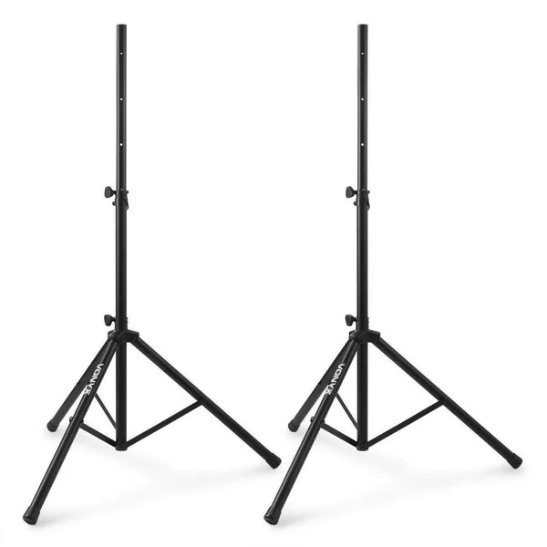 Vonyx LS01K Paire de Pieds d'Enceintes Réglables, Hauteur 110 à 175 cm - Noir, Sacoche de Transport