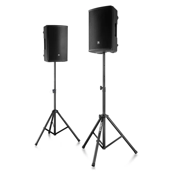 Vonyx LS04 - Pied d'Enceinte Professionnel, Hauteur 136 à 200 cm - Noir, Charge Maximale 80 kg