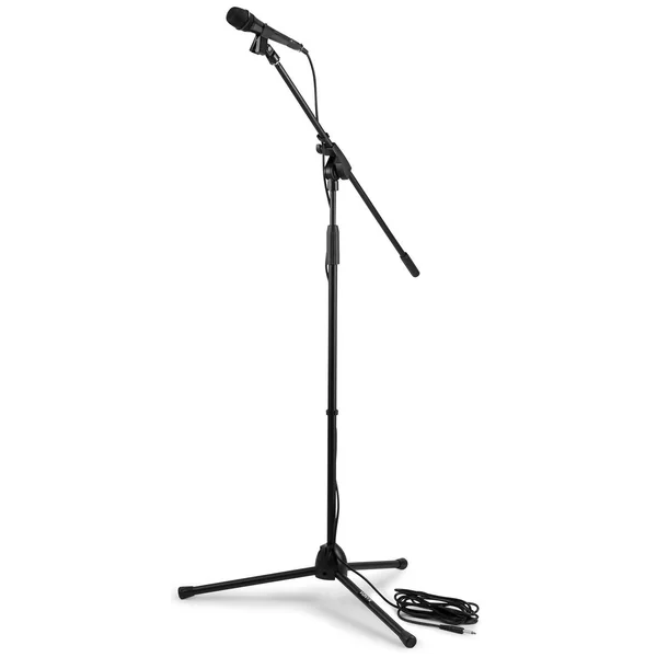 Vonyx MS10K - Microphone Vocal avec Pied de Microphone Réglable en Hauteur