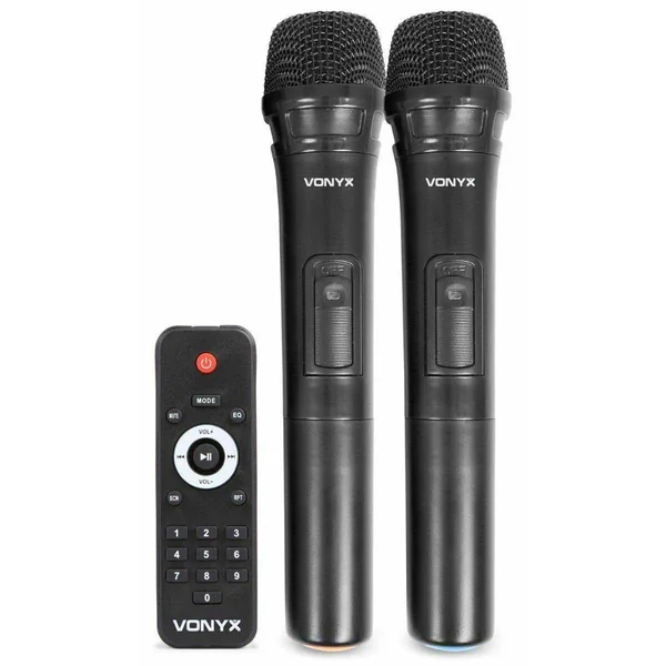 Vonyx SPJ-PA912 Enceinte Sono Portable avec Micros sans Fil - 500W