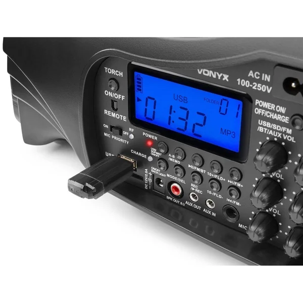 Vonyx ST016 - Système Haut-Parleur Amplifié Batterie avec Micro Main