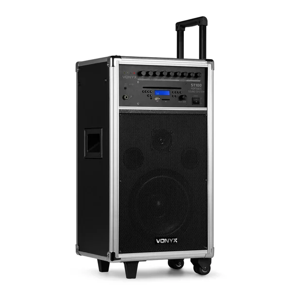 Vonyx ST100 MK2 Système Sono Portable 8" Bluetooth/CD/MP3, Enceinte Active 8"