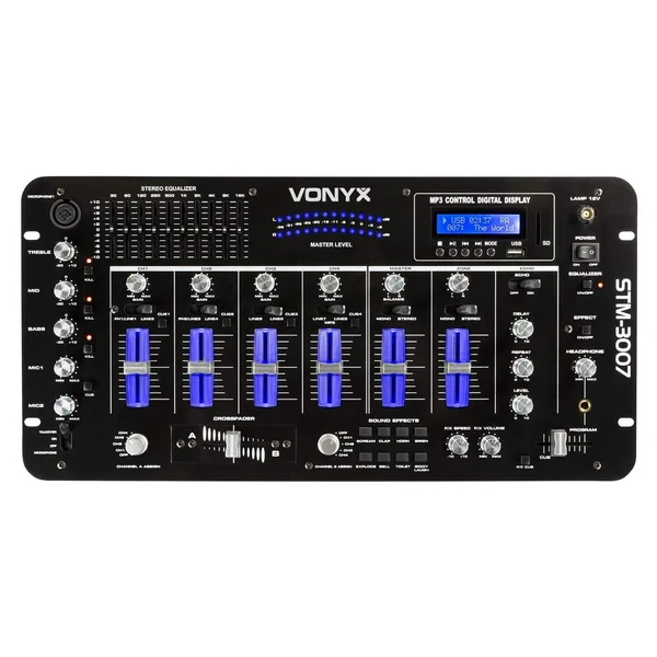 Vonyx STM-3007 Table de Mixage 6 Canaux SD/USB/MP3/LED/Bluetooth 19"