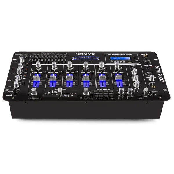 Vonyx STM-3007 Table de Mixage 6 Canaux SD/USB/MP3/LED/Bluetooth 19"