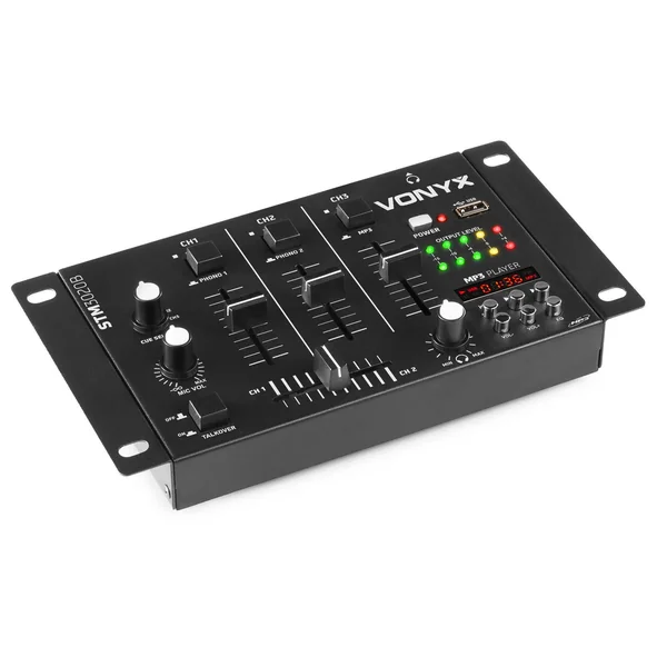 Vonyx STM-3020B - Table de Mixage 6 Canaux, Port USB, 3 Canaux Commutables
