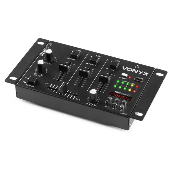 Vonyx STM-3020B - Table de Mixage 6 Canaux, Port USB, 3 Canaux Commutables