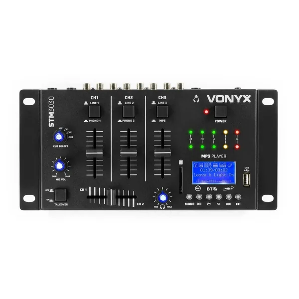 Vonyx STM3030 - Table de Mixage DJ 4 Canaux, Entrée USB, Bluetooth