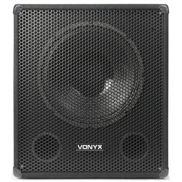 Vonyx SWA15 - Caisson de Basses Amplifié 600W, 15 Pouces, Insert pour Pied d'Enceinte
