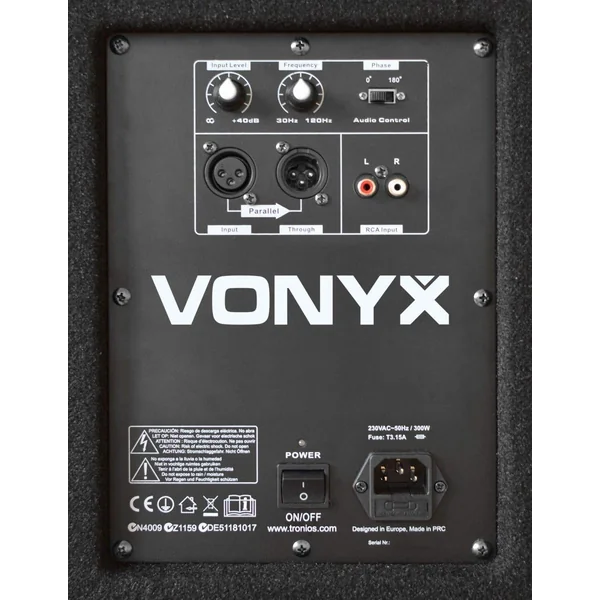 Vonyx SWA18 - Caisson de Basses Amplifié 1000W, 18 Pouces, Insert pour Pied d'Enceinte