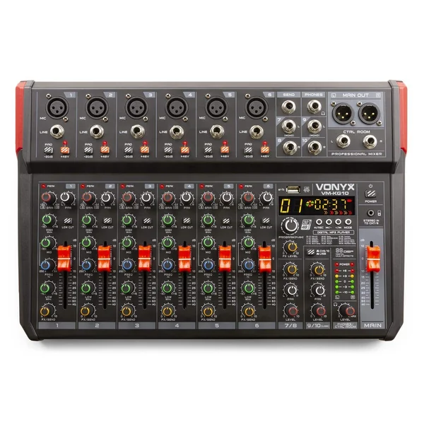 Vonyx VM-KG10 Console de Mixage 10 canaux DSP Multi Effets