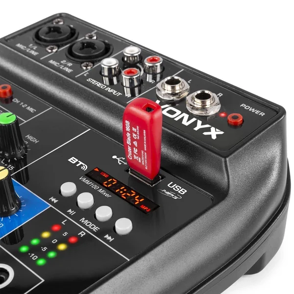 Vonyx VMM100 Table de Mixage DJ 4 Canaux - Avec Récepteur Bluetooth