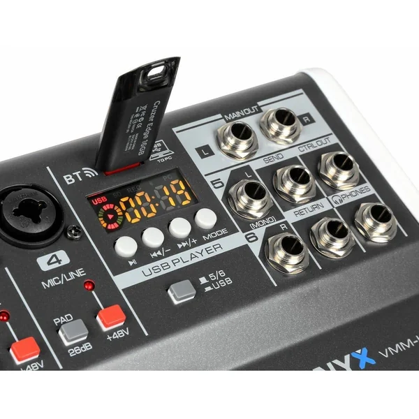 Vonyx VMM-K602 - Console de Mixage, 6 Canaux, Bluetooth