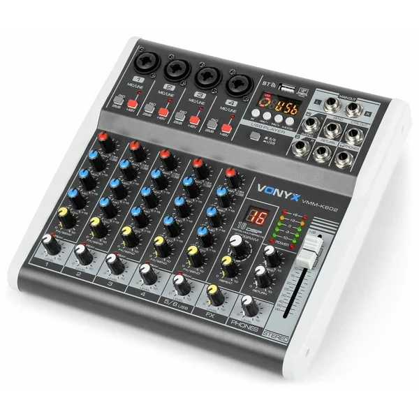 Vonyx VMM-K602 - Console de Mixage, 6 Canaux, Bluetooth