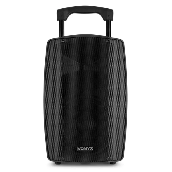 Vonyx VSP200 - Sono Portable Professionnelle 200 Watts 10 Pouces, 2 Micros UHF Sans Fil, Bluetooth 5.0